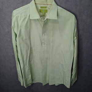 Egara men's long sleeve button front green Egyptia